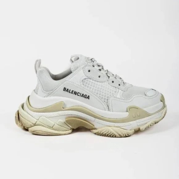 Balenciaga White Triple S Sneakers - Picture 1 of 13